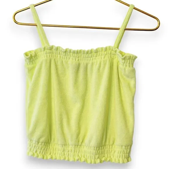 J.Crew Neon Yellow Cropped Towel Terry-Cloth Tank Top - Picture 3 of 6